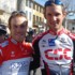 Kim Kirchen et Frank Schleck au d�part de la derni�re �tape de Paris-Nice 2005